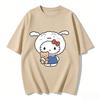2026 New Kitty X Shinchan Print TShirt Cute Sanrio Loose Fit Casual Tee Harajuku Style Short Sleeve Top Couple Clothing Unisex