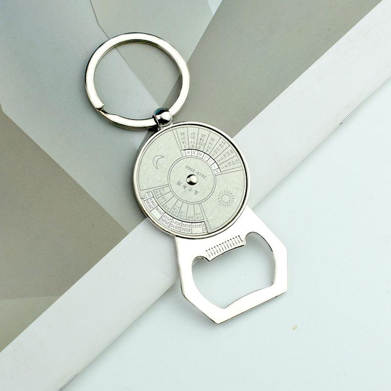 Kreativer ewiger Kalender Schlüsselanhänger und Bierflaschenöffner Anhänger Geschenk