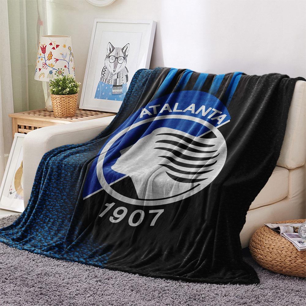 Coperta in Flanella Stampata Atalanta BC, morbido plaid per camera da letto e divano, lavabile, merchandising per tifosi di calcio, ottimo regalo.