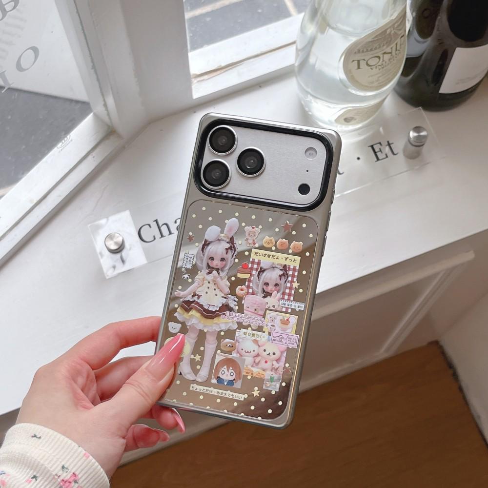 

Cute Heart Phone Case with Rhinestone Lanyard for iPhone 17 Pro Max iPhone 15 Pro