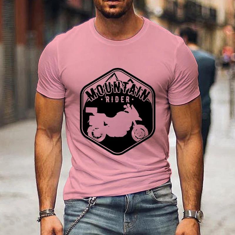 Mountain Rider Moto Club Shirt Graphic T Shirts Men Clothing Short Sleeve T-shirts Street Motorcycle Tshirts Loose Men Camisetas