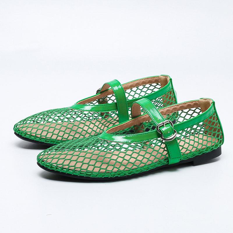 Fashion Summer Women Shoes Round Toe Flat Heel Mesh Sandals for Women Breathable Mary Janes Shoes zapatos de mujer WSH5326
