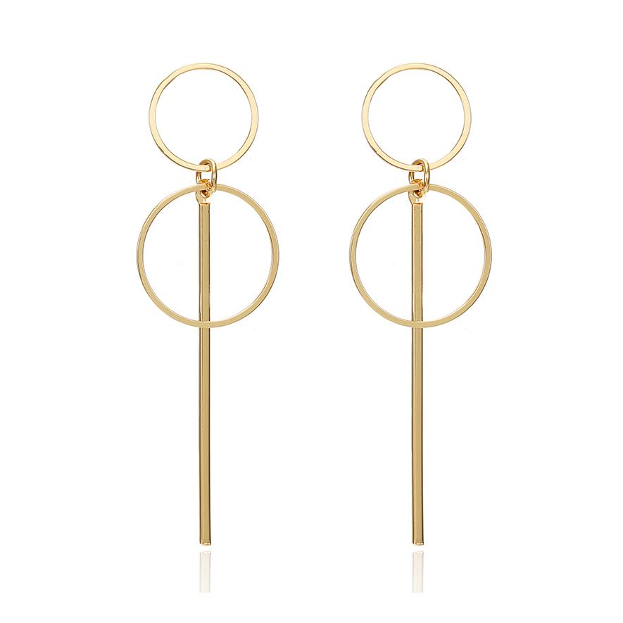 Fashion Statement Earrings Metal Round Geometric Earrings For Women Hanging Dangle Modern Jewelry Punk