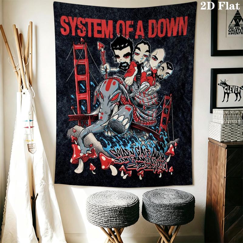 system of a down Wall Tapestry Aesthetic Wall Hanging Printed Fabric Blanket Decorative Tapestries for Bedroom Living Room Home Decor