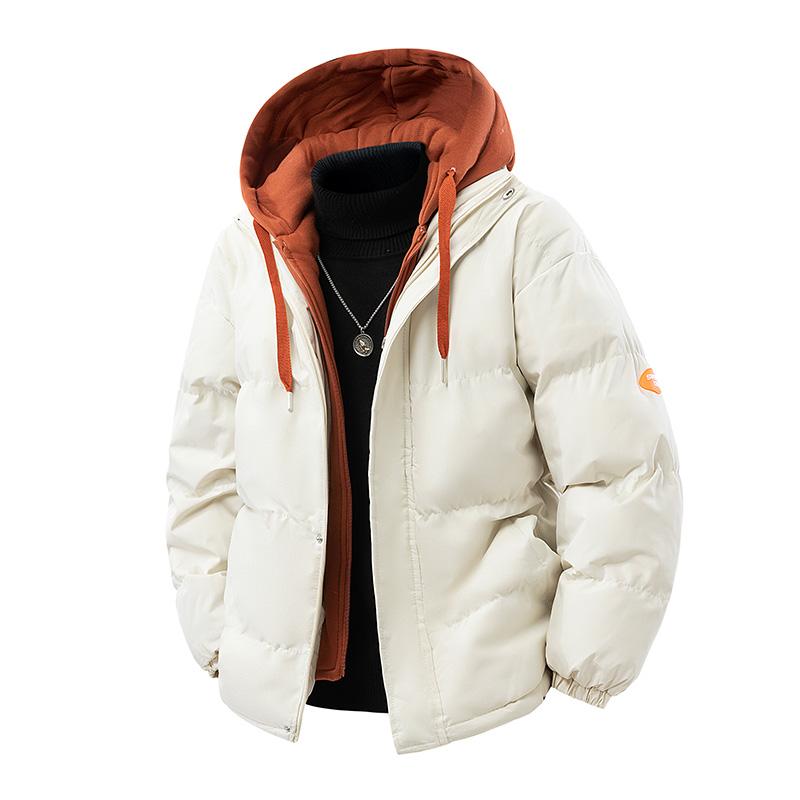 Men Parkas Thick Warm Winter Jacket Hooded Quilted Jacket Loose Fashion Casual Cotton-Padded Puffer Coat Autumn Winter Outwear