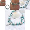 Retro Blue Shell Anklet With Turtle Design For Beach Vacation And Resort