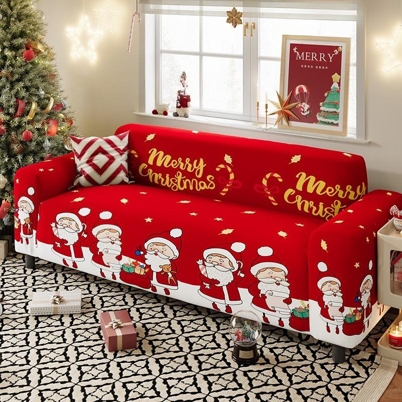 

1PC Anti-Slip Christmas Decor Sofa Cover Elastic Chair Couch Cover for Living Room Furniture Protector 1/2/3/4 Seater Funda Sofá 1 seater (90-140cm)