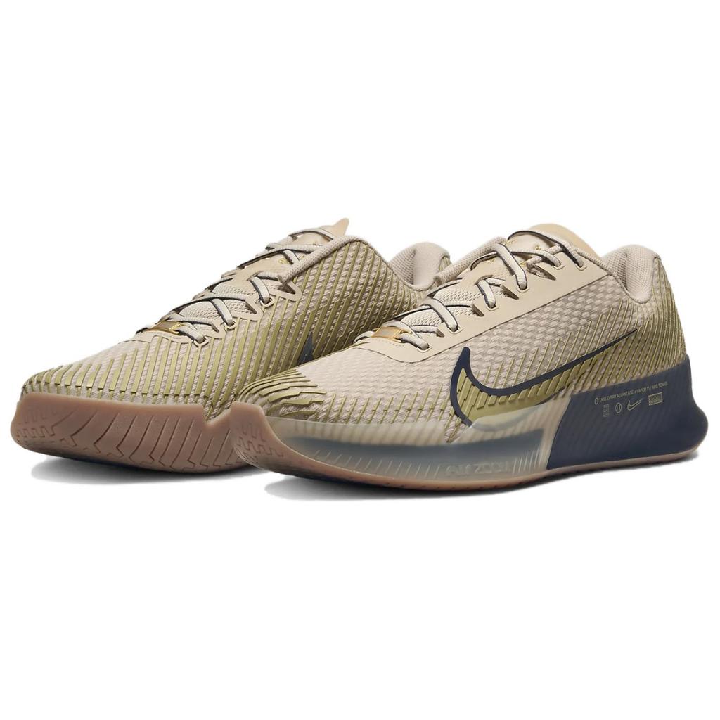 New Nike Court Vapor 11 Hc Premium Sanddrift Thunder Blue Gum Medium Brown Metallic Gold FN4735-101