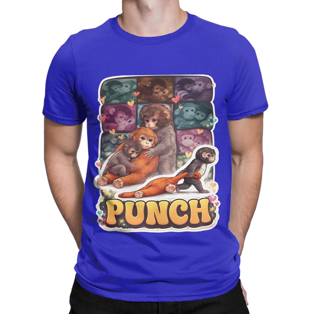 Cute Punch Monkey Sticker Graphic Funny 100 Cotton TShirt Bib Punch The Monkey Tops Tees For Unisex