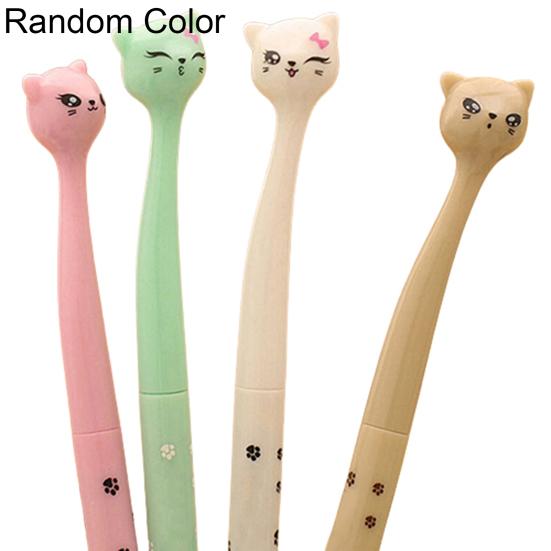 

4 шт., шариковая ручка с милым котом, черная, 0,5 мм, с гелевыми чернилами, шариковая ручка, тонкий корейский подарок