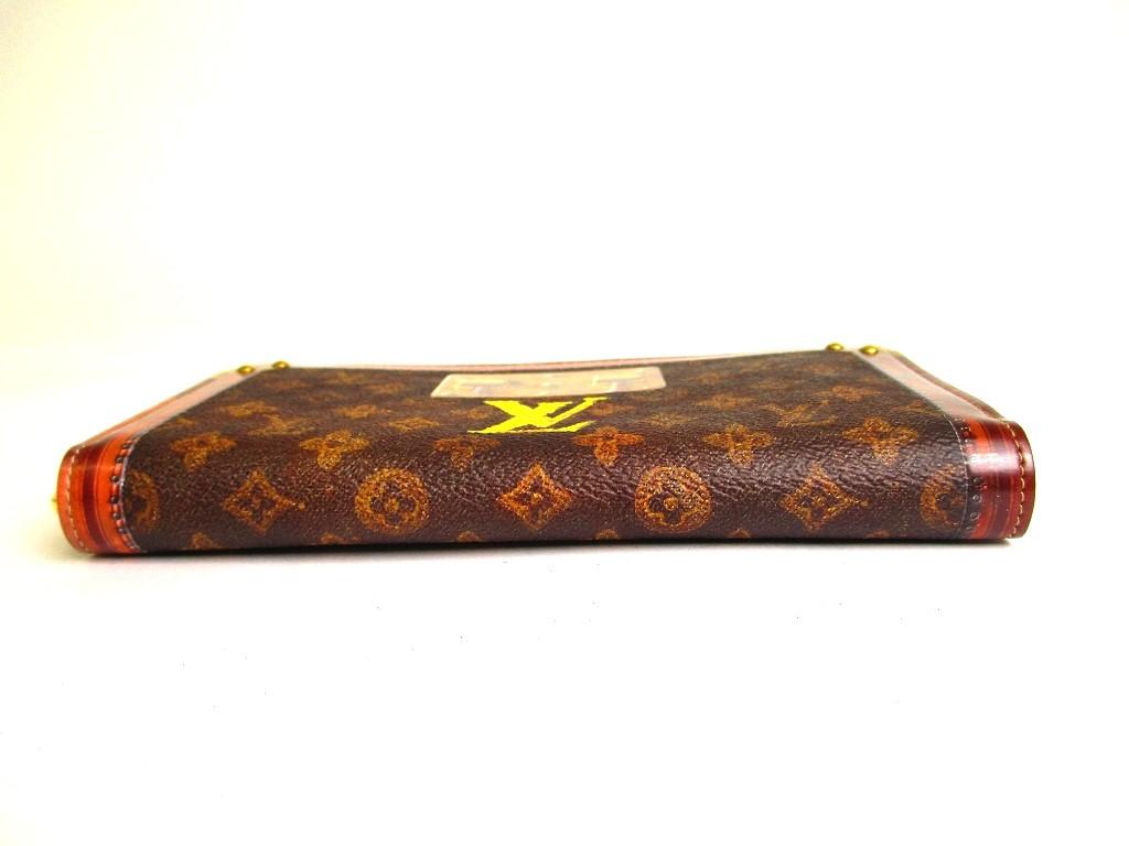 Authentic LOUIS VUITTON Monogram Brown Leather Trunk Time Zippy Wallet #a064  Refurbished