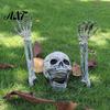 Spooky Lawn Stake Decorations Halloween Skull Garden Stakes, Skeleton Arms Prop with Ground Spikes, Haunted House Party Supplies Realistic Outdoor
