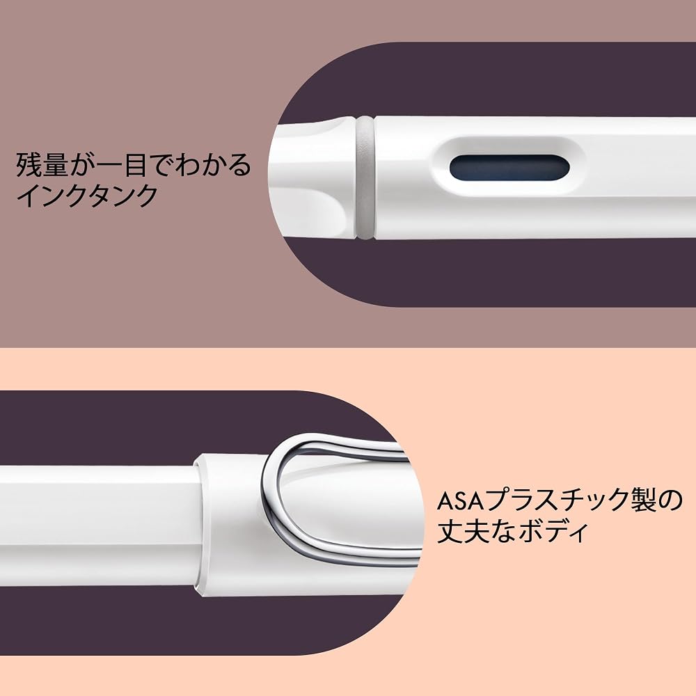 LAMY (Ramy) Safari White Fountain Pen - Ergonomic Grip and Polished Steel Tip Size EF - Perfect f...