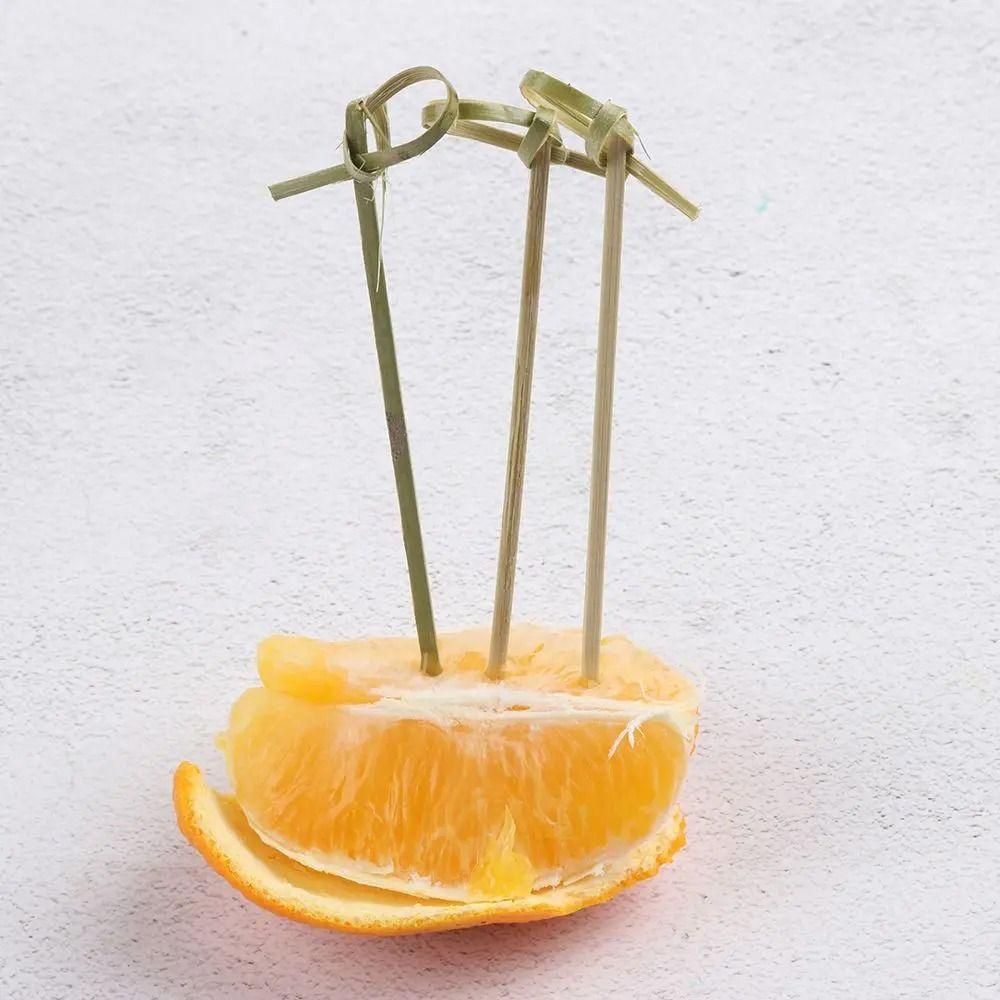 100pcs Looped Knot Cocktail Bamboo Skewers 9/12/15cm Bamboo Knot Skewers Fancy Toothpicks  Drinks