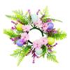 Candle Ring Wreath Pillar Candleholder Wreath Easter Eggs Decorative Artificial