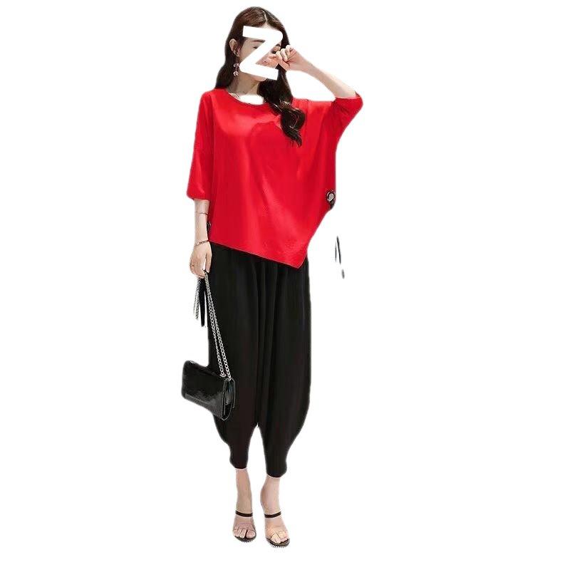 Korean Style Loose Slimming Fashionable Carrot Pants Two-piece Wide-leg Pants Western Style Suit for Women in Summer