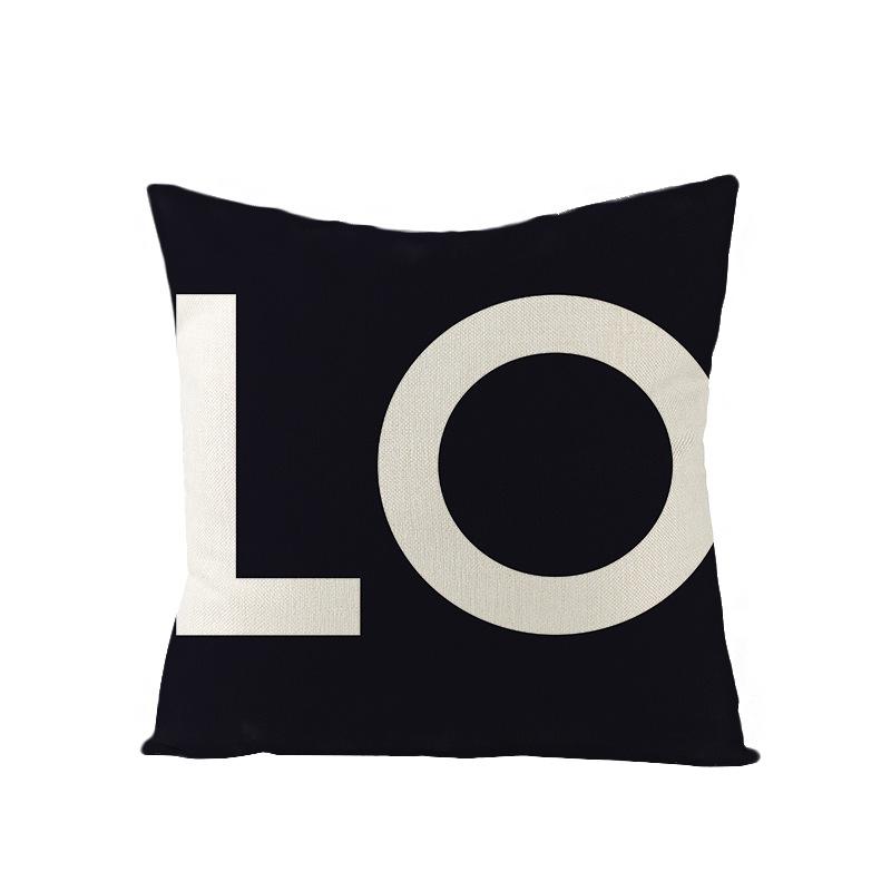 Polyester Pillowcase Valentine's Day Letter Print Sofa Pillowcase Home Ins Nordic Style