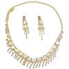 Bridal Circle Rhinestone Pearl Set Chain Wedding Dress Accessories Water Drop Earrings Necklace Set