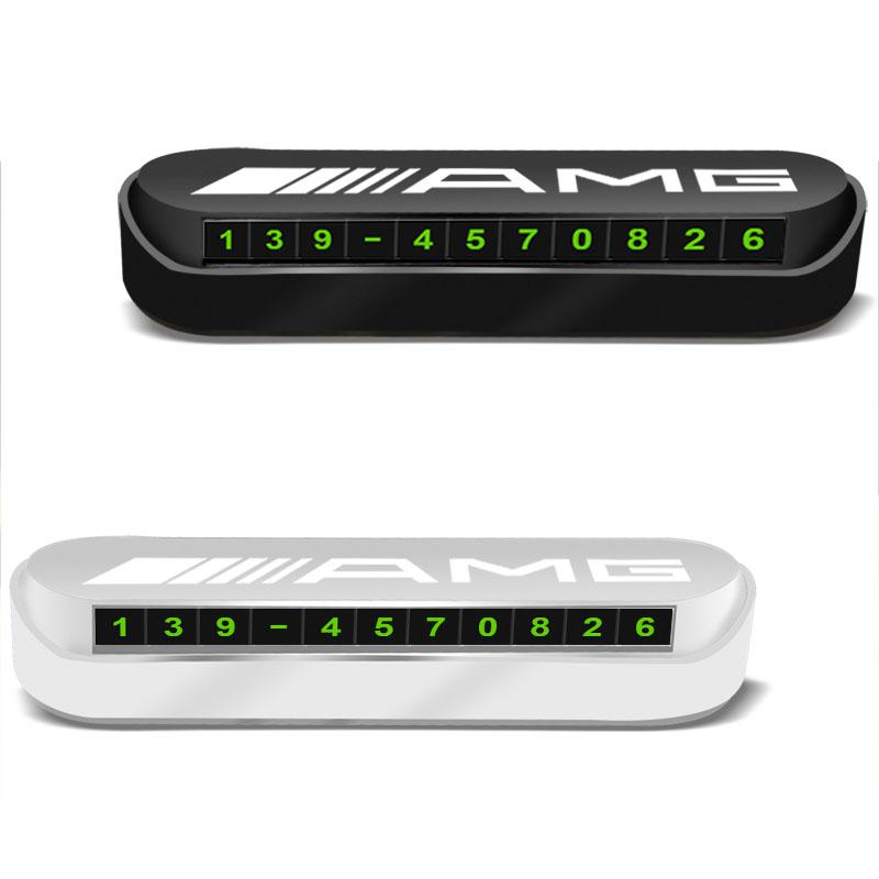 1Pcs Car Temporary Parking Card Plate Badge Car Styling For Mercedes Benz AMG GLE GLS GLC CLA GLB ML C500 C200 C300 W204 W206 W205 W212 W203