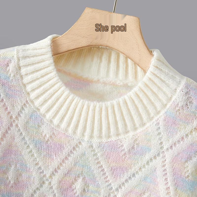 Dam Höst 2025 Lös Rundhals Långärmad Färgblockströja