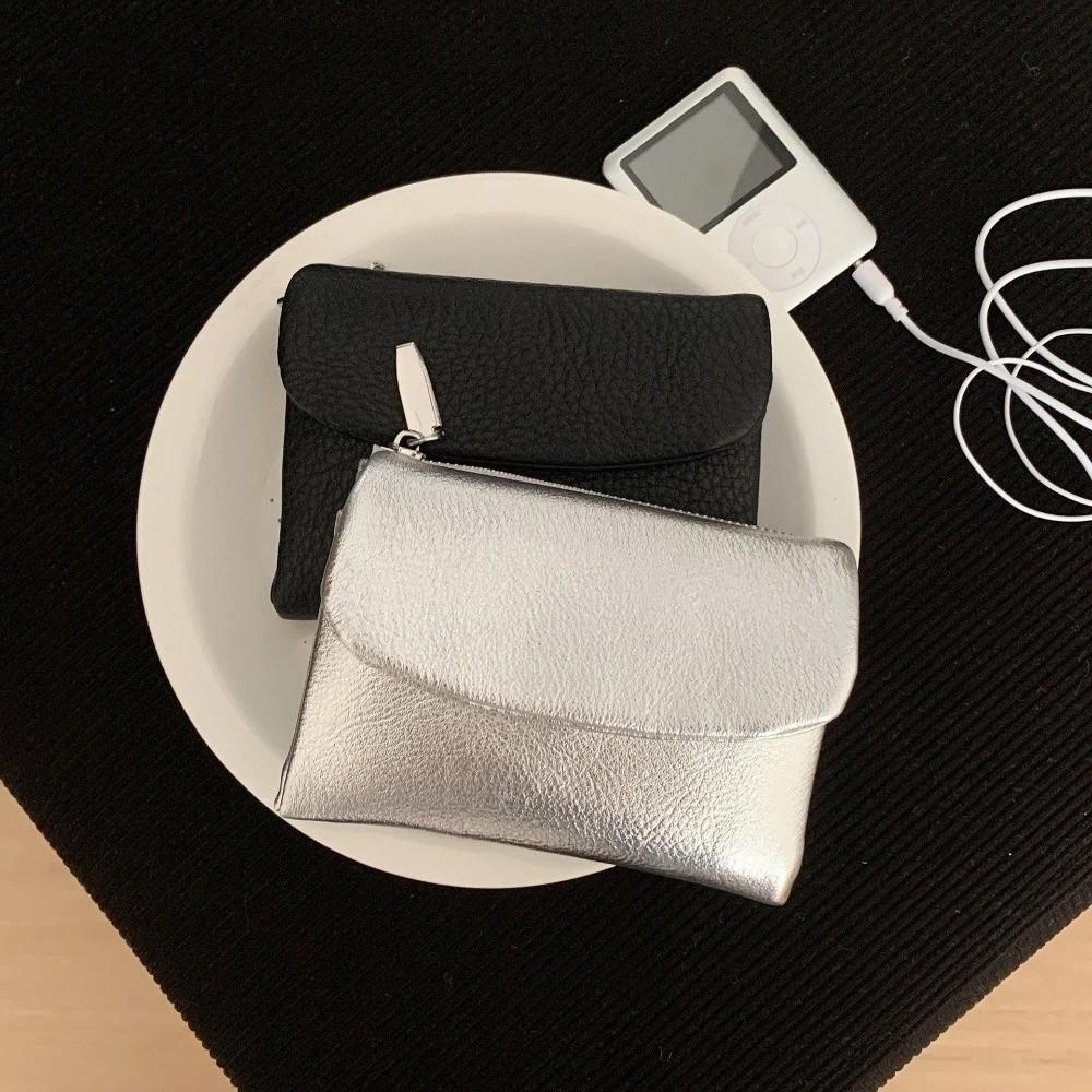 Casual Zipper Short Wallets Solid Color Large Capacity Card Holder Soft Leather Coin Purse Women