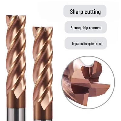 Yili 55° Tungsten Steel CNC Milling Cutter, Four-Flute Flat-Bottom, Rounded-End Mill for Alloy Cutting