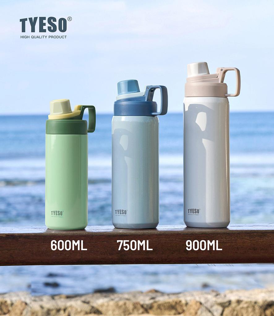 Bouteille d'eau thermos en acier inoxydable Tyeso Sport Isotherme Anti-fuite Portable Gourde Fitness pour Voyage en Plein Air Gourdes sous Vide