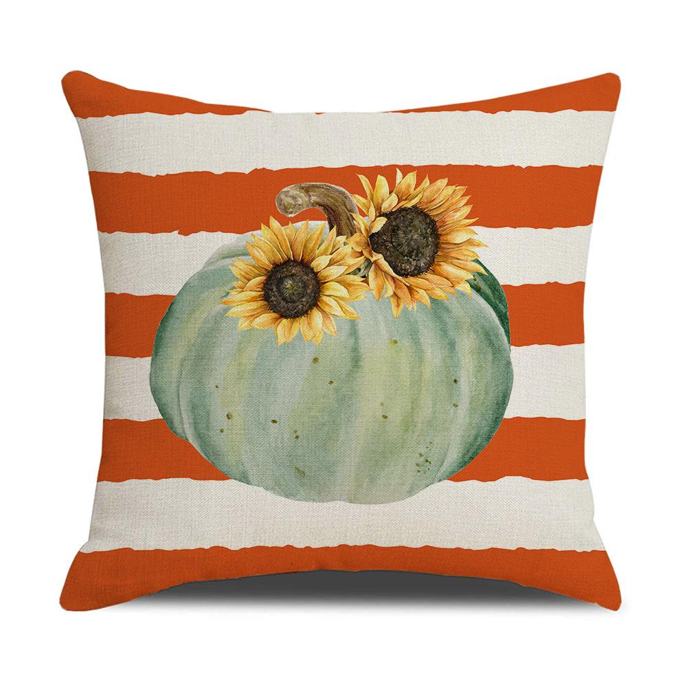 Autumn Harvest Pillow Cover Plaid Maple Leaf Truck Pumpkin Pillow Pillow Cover Home Cushion Cover