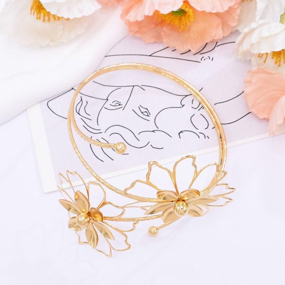 Blumenarmband Hohlarmband Mode Offenes Armband Party