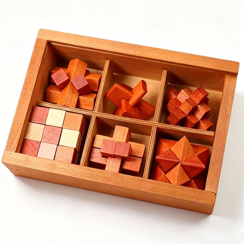Boutique Lu Ban Lock Puzzle Box Wooden Interlocking Brain Teasers For Adults Best Gifts Logic IQ Test Mind Challenge Toys