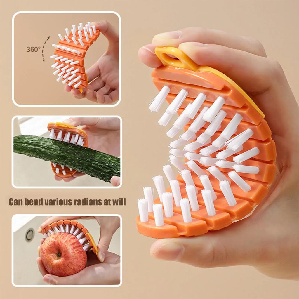 Flexible Multifunctional Fruit Vegetable Brush for Household Kitchen Cleaning Yam and Potato Puree Removal Cleaning Fruit Brush