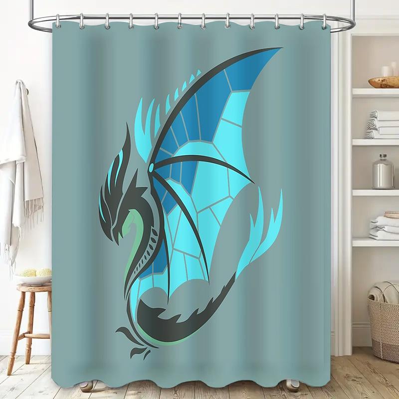 Dragon Shower Curtain Gothic Decor Fantasy Art Black Dragon Mythical Creature Bathroom Decor Home Decor Unique Shower Curtain Da