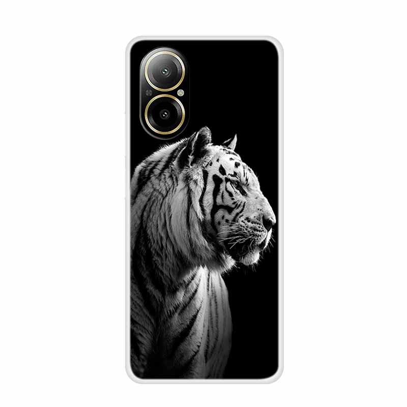 Soft Case For Realme C67 Painting Animals Luxury Silicone Phone Cover for Realme C 67 Protector Transparent Shell Clear Cases