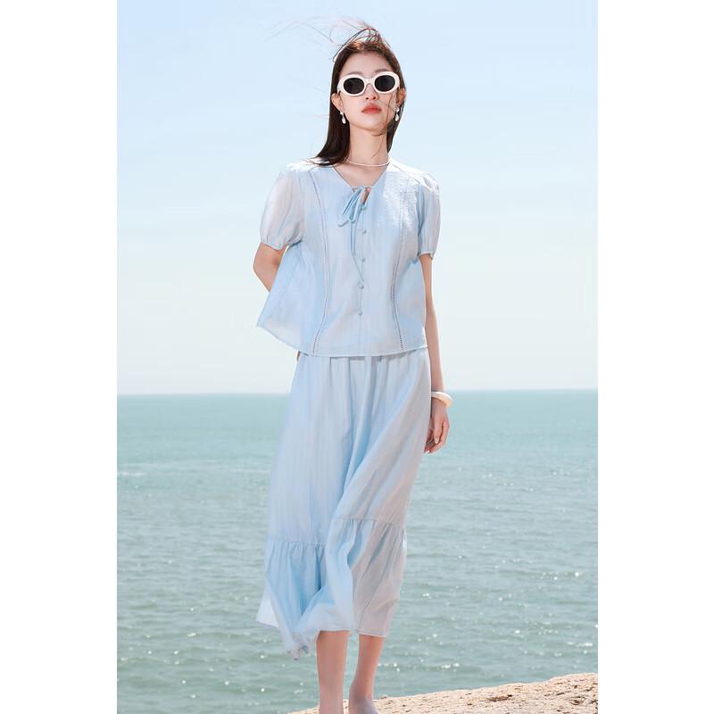 Sancai 2025 Summer Plus Size V-Neck Casual Set