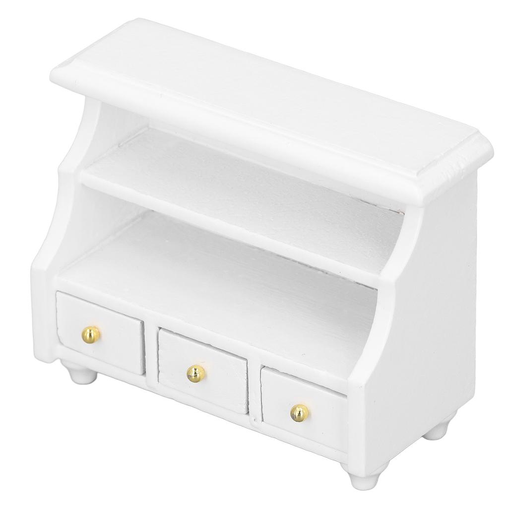 Dollhouse Bedside Cabinet High Simulation Realistic Multifunction Wooden Miniature Dollhouse