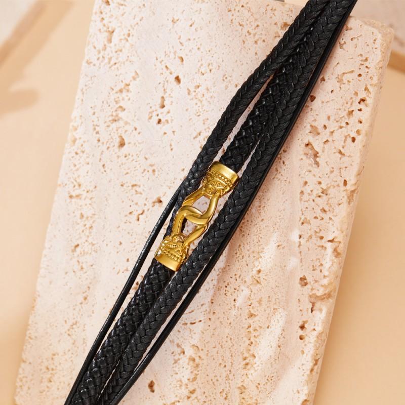 Hot Selling Hand Woven Leather Jewelry European American Personalized Trend Multi-layer Bracelet Men