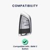 Kwmobile BMW Car Key Smart Key Compatible Key Case Key TPU Glossy Finish Shockproof Glossy Blue 3-Button - Cover, - Protection,