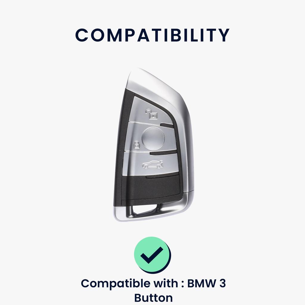 Kwmobile BMW Car Key Smart Key Compatible Key Case Key TPU Glossy Finish Shockproof Glossy Blue 3-Button - Cover, - Protection,