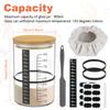 900ml Sourdough Starter Jar Kit Heat Resistant Clear Glass Fermentation Jar with Wooden Lid Spatula for Dough Starter Baking