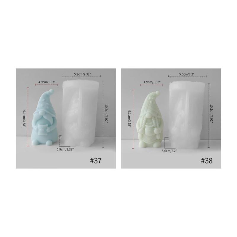 Faceless-Santa Candle Silicone Mold DIY Dwarf Perfume-Stone Candle Making Gypsum-Resin Mold Holiday Gift Home Decoration