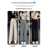 Women's Spring/Summer High Waist Apricot Wide Leg Draping Pants - Loose, Floor-Length, Petite Fit