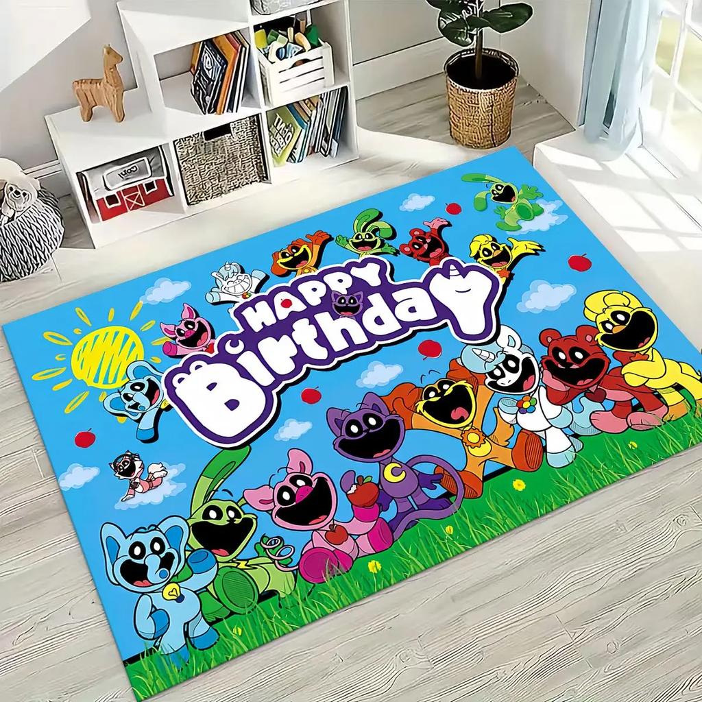 Cartoon S-Smiling C-Critters Craftycorn Catnap Rug for Bedroom Living Room Sofa Home Doormat Decor,Large Kid Non-slip Floor Mat