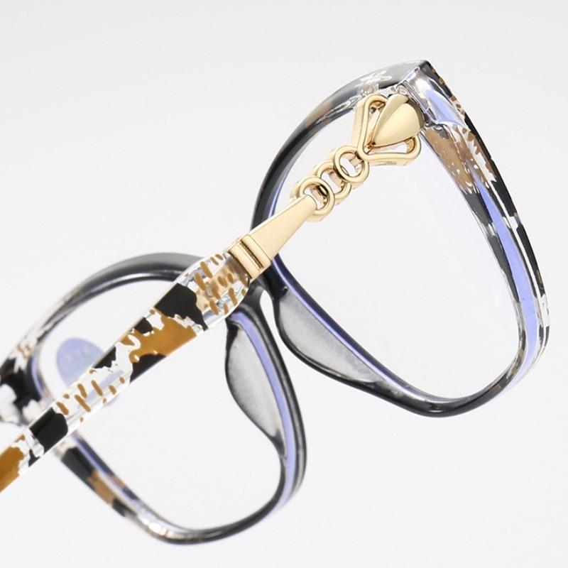 Retro Anti-blue Reading Glasses Leopard Patterned Square Frame Presbyopia Eyeglasses Blocking Blue Light Eyewear +1.0 To +4.0