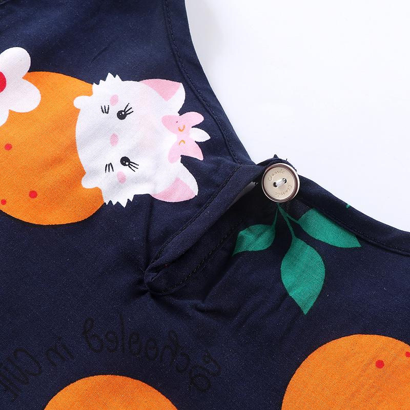 Kids' Summer Cotton Silk Off-the-Shoulder Princess Dress - Korean Style Nightgown