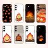 Anime C-Cute C-Calcifer Phone Case For Samsung Galaxy A73,A72,A71,A70,A53,A52,A51,Others Soft Black Shell