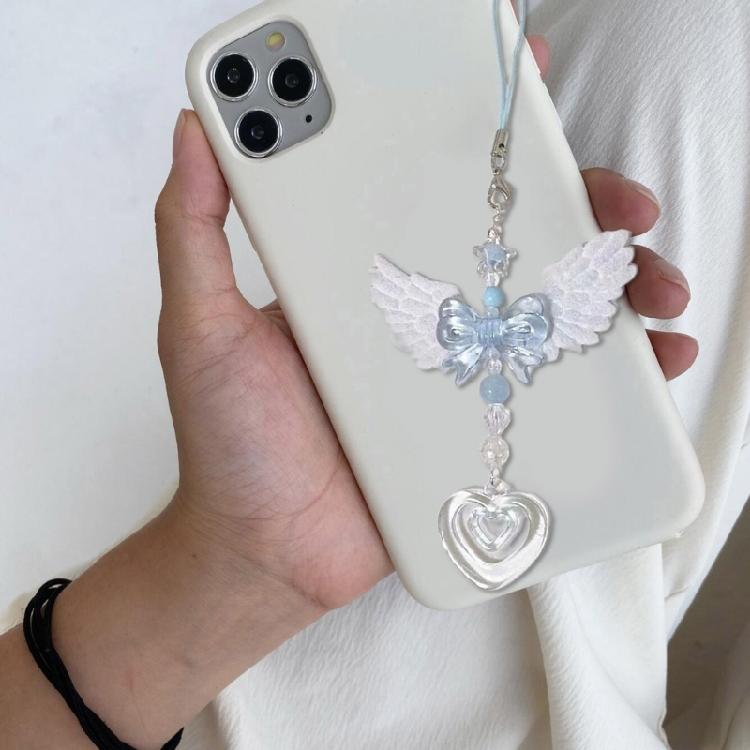 Delicate Blue Angel Wing Phone Pendant Backpack Phone Peripherals Decorations