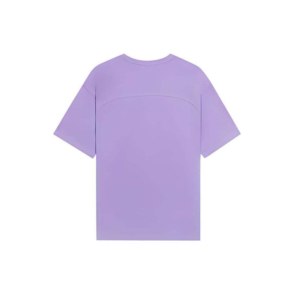 Li Ning Summer Party Loose Tie-Dye Letter Casual Short Sleeve T-Shirt Unisex Tops Rose-Purple AHSSB07-3