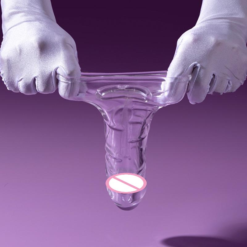 3 Size Reusable Penis Sleeve Soft Clear Cock Sleeve Penis Extender Adult Sex Toys for Men Women Durable Penis Enlarger Male