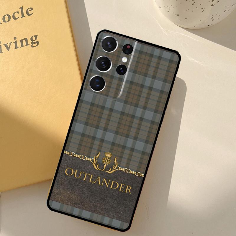 Outlander Tartan Sassenach Baksida För Samsung Galaxy S23 S21 Ultra S20 FE S9 S10 S22 Plus Note 10 Plus S22 Ultra Fodral