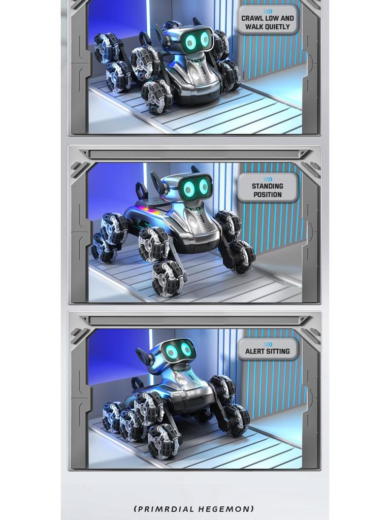 Kids' Remote Control Robot Dog Toy: Intelligent Electric Stunt Car with Eight Wheels
